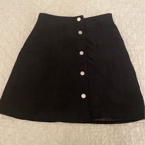 Velour button up a-line skirt